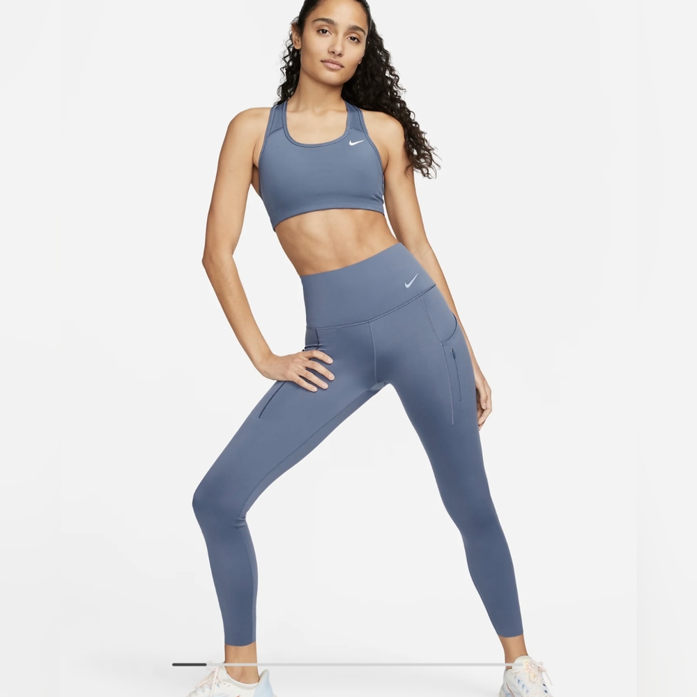 Nike GoWomen's Firm-Support High-Waisted 7/8 Leggings with Pocket XL Blue